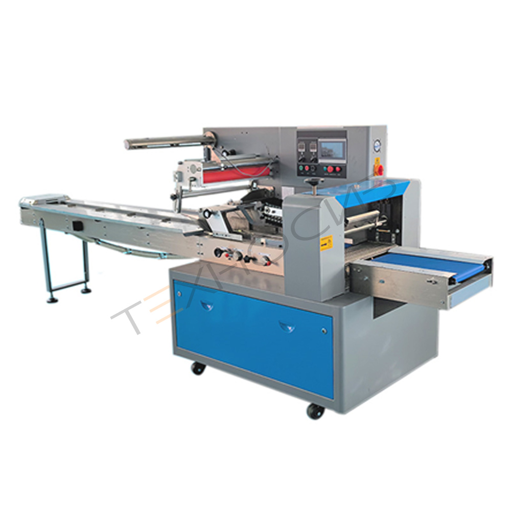 Горизонтальная упаковочная машина DXDZ-600D (3 servo, рег. форм. 100-250 мм, min bag L 150, S 450, H 120, трансп.попереч.запайки) Техно-Сиб - Купить с доставкой по всей России