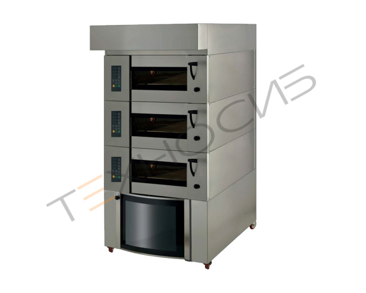 Мини-подовая печь Stone mini 300 под 600*900 мм (3 яруса) + расстойка 12 листов 600*400 + подставка Техно-Сиб - Купить с доставкой по всей России