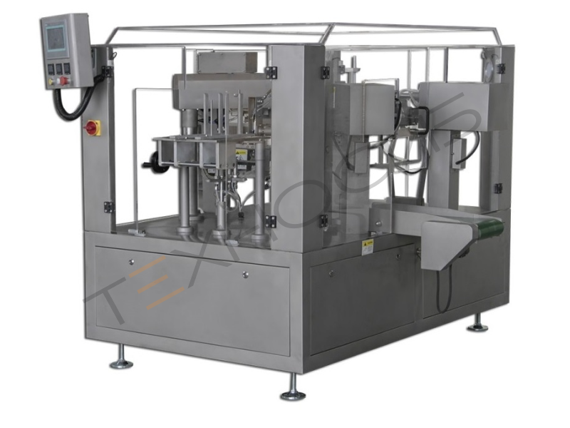 Вертикальная упаковочная машина для фасовки в готовые дой-пак пакеты JR-8S200 Техно-Сиб - Купить с доставкой по всей России