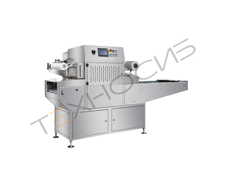 Автоматический конвейерный запайщик лотков с функцией вакуумизации и газации HVT-450A/4 V2 (210*148 нерж., скин, дв. ст. 100м3/ч) Техно-Сиб - Купить с доставкой по всей России