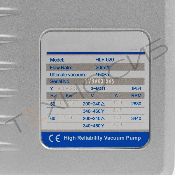 Вакуумный насос HLF-20 (HM), в сборе с двигателем, 20 м³/ч, 380 В для DZ, HVC, HVT, TB Техно-Сиб - Купить с доставкой по всей России 4