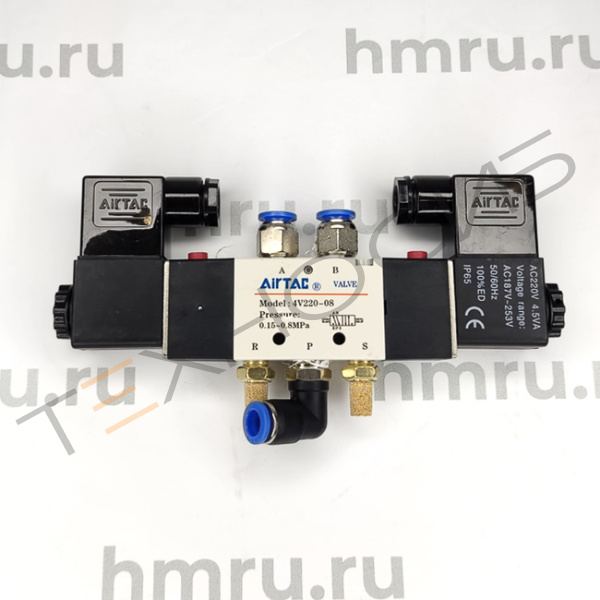 Пневмораспределитель 4V220-08/220 (в комлекте с коннекторами 2 шт) Техно-Сиб - Купить с доставкой по всей России 2