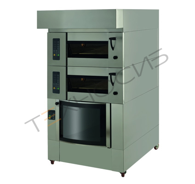 Мини-подовая печь Stone mini 200 под 600*900 мм (2 яруса) + расстойка 12 листов 600*400 + подставка Техно-Сиб - Купить с доставкой по всей России