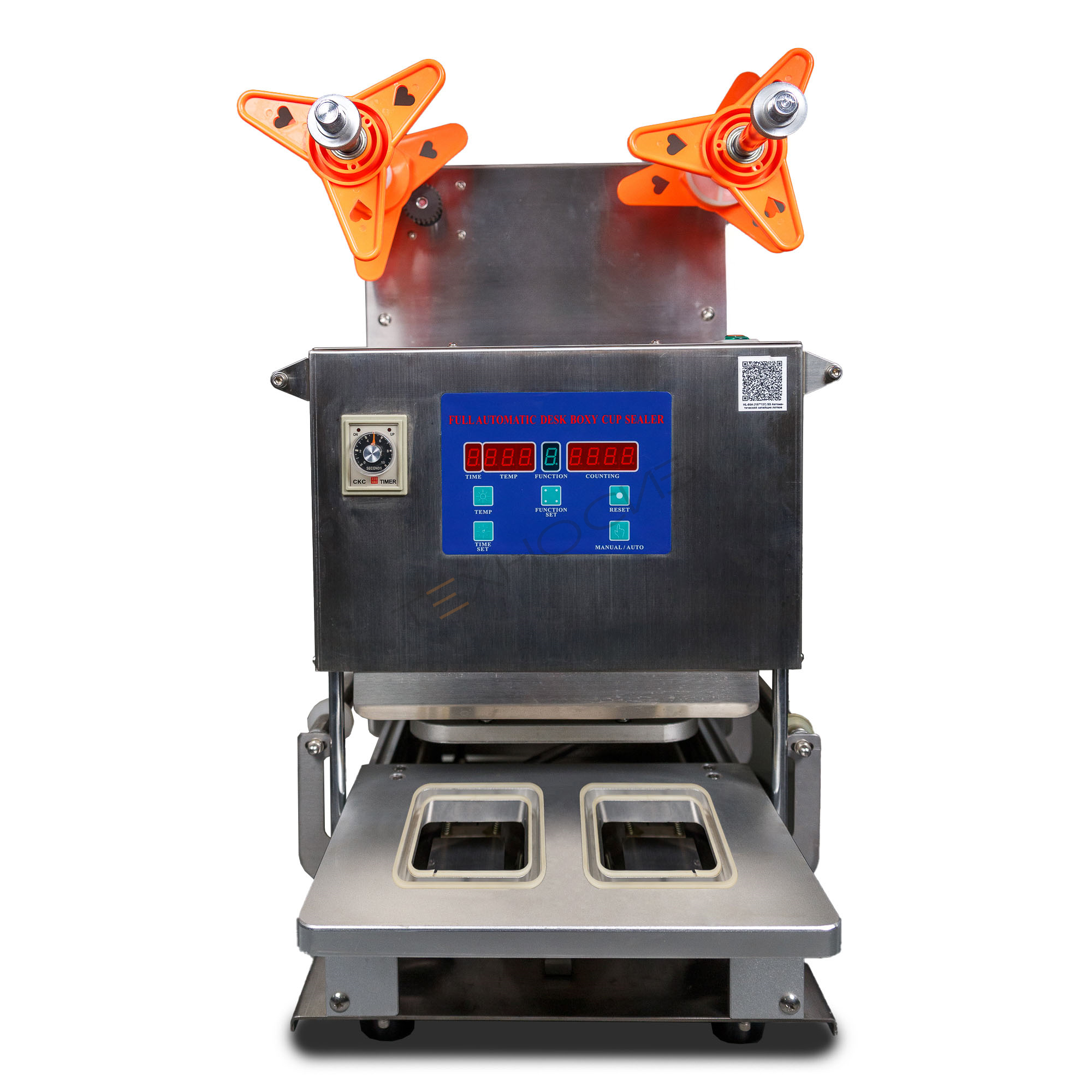 Запайщик лотков HL-95A SS (182*96*(20-55) мм, 2 лотка за цикл, счетчик, уголок надрыва пленки) Техно-Сиб - Купить с доставкой по всей России