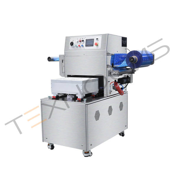 Полуавтоматический запайщик лотков HVT-550M/4 (нерж.) (4 лотка,210*148*(20-100)) Техно-Сиб - Купить с доставкой по всей России 