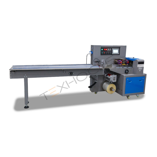 Горизонтальная упаковочная машина DXDZ-450XD (3 servo, лент. 200 мм, рег.форм., min bag L 130, H 100, трансп.попереч.запайки)  Техно-Сиб - Купить с доставкой по всей России 