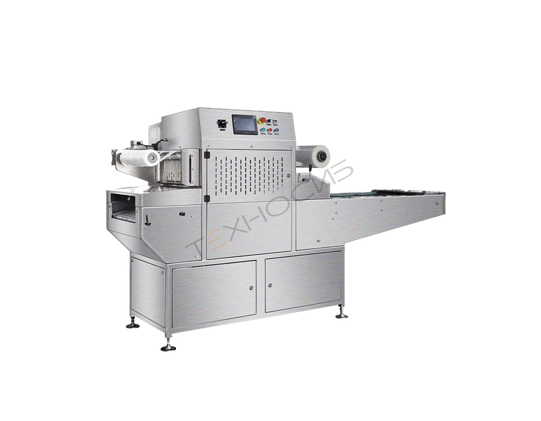 Автоматический конвейерный запайщик лотков с функцией вакуумизации и газации HVT-450A/4 V2 (210*148 нерж., скин, дв. ст. 100м3/ч) Техно-Сиб - Купить с доставкой по всей России