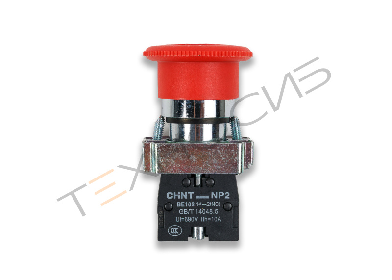 Кнопка аварийной остановки NP2-BS542 (DZQ-600L/S/DZF-5050/HVT-450R) Техно-Сиб - Купить с доставкой по всей России 